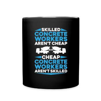 Betonbauer Stahlbetonbauer Concrete Worker - Tasse einfarbig - Schwarz - Vorne