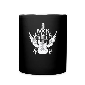 Rock n Roll Music Style Genre Guitar Rock Band - Full Colour Mug - black - Front