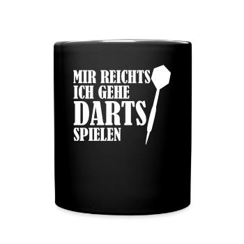 Darts Dartpfeil Dartscheibe Dartspieler - Tasse einfarbig - Schwarz - Vorne