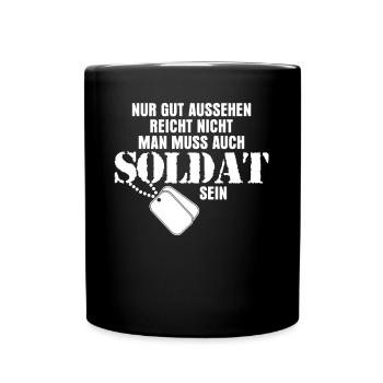 Panzergrenadier Feldjäger Militär Soldat - Tasse einfarbig - Schwarz - Vorne