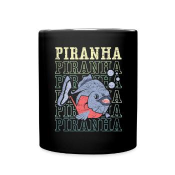 Piranha Collector Aquarist Aquaristics Fish Keeping - Full Colour Mug - black - Front