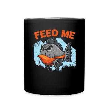 Feed me Piranha Collector Aquarist Fish Farming - Full Colour Mug - black - Front