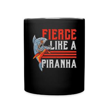 Biting like a Piranha Aquarist Aquaristic Fish - Full Colour Mug - black - Front