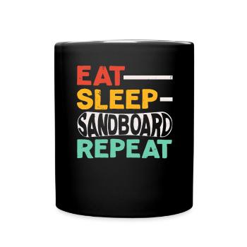 Eating Sleep Sandboard Repetition Boardsport S - Full Colour Mug - black - Front