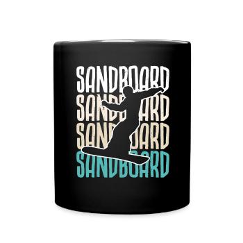 Retro Sandboard Boardsport Sand Dune Sandboarding - Full Colour Mug - black - Front