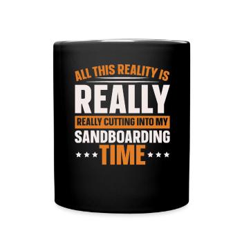 Sandboard Love Boardsport Sand Dune Sandboarding - Full Colour Mug - black - Front