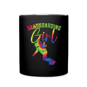 Sanboarding Girl Boardsport Sand Dune Sandboarding - Full Colour Mug - black - Front