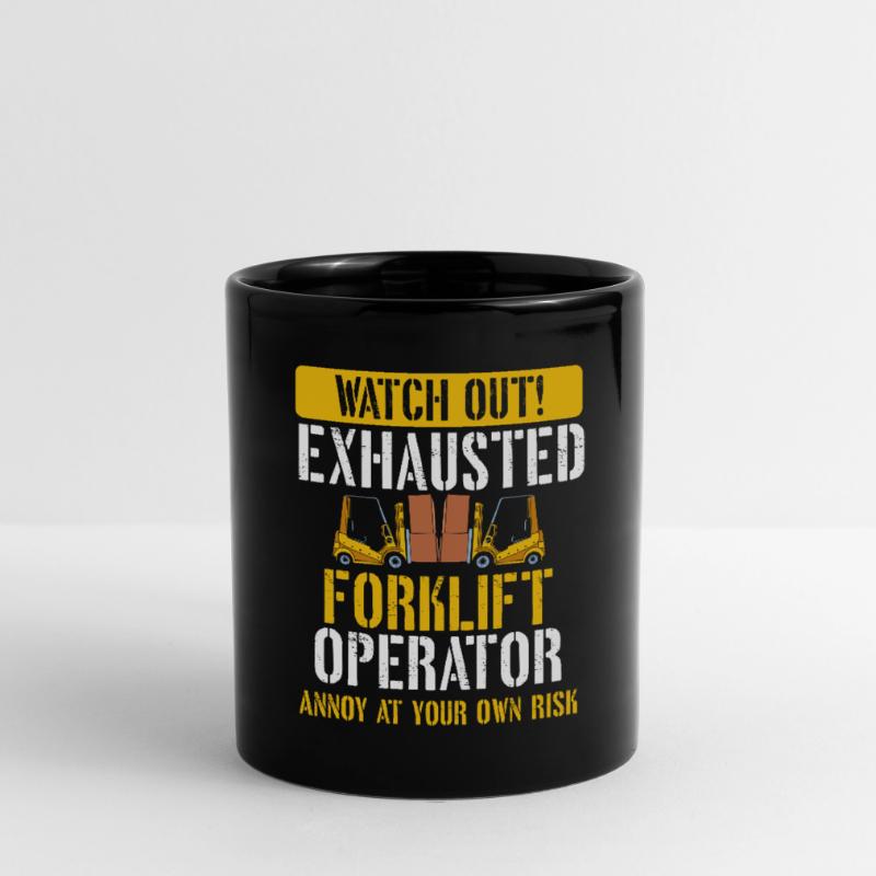 Exhausted Forklift Operator Funny Forklift Full Colour Mug