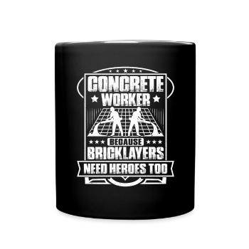 Betonbauer Stahlbetonbauer Concrete Worker - Tasse einfarbig - Schwarz - Vorne
