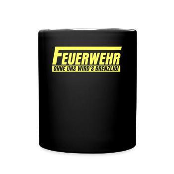 Jugendfeuerwehr Berufsfeuerwehr - Tasse einfarbig - Schwarz - Vorne