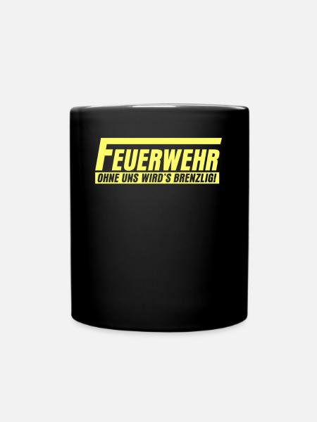 Jugendfeuerwehr Berufsfeuerwehr - Tasse einfarbig - Schwarz