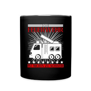 Jugendfeuerwehr Feuerwehrauto Feuerwehr - Tasse einfarbig - Schwarz - Vorne