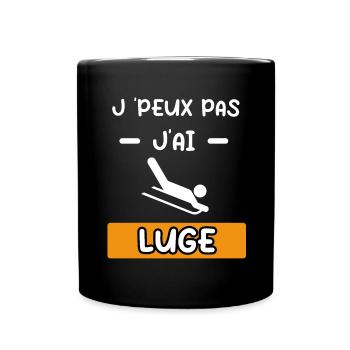 je peux pas j'ai luge cadeau luge - Mug uni - noir - Devant