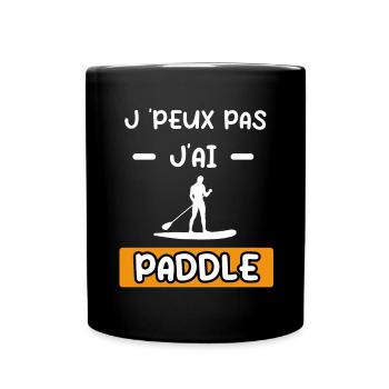 je peux pas j'ai paddle homme cadeau paddle - Mug uni - noir - Devant