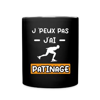 je peux pas j'ai patinage cadeau patinage - Mug uni - noir - Devant