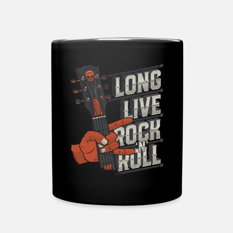 Rock and Roll Music Long Live Rock N Roll Guitar - Tasse einfarbig - Schwarz