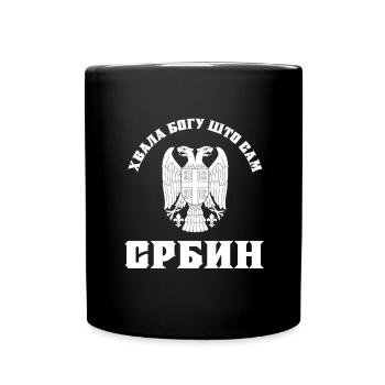 Serbien Srbin Hvala Bogu sto Srbin Srbija - Tasse einfarbig - Schwarz - Vorne