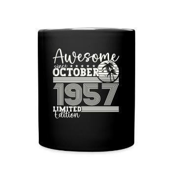 Großartig Oktober 1957 65. Geburtstag Geschenk - Tasse einfarbig - Schwarz - Vorne