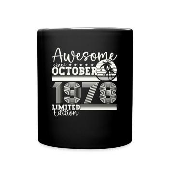 Großartig Oktober 1978 44. Geburtstag Geschenk - Tasse einfarbig - Schwarz - Vorne