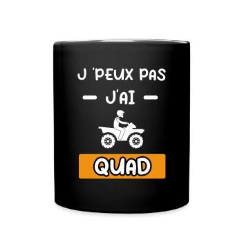 je peux pas j'ai quad cadeau quad - Mug uni - noir - Devant
