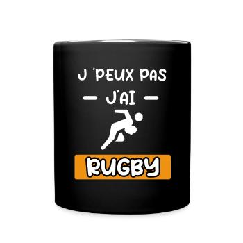 je peux pas j'ai rugby joueur cadeau rugby - Mug uni - noir - Devant