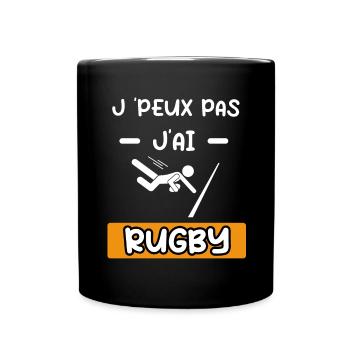 je peux pas j'ai rugby cadeau rugby - Mug uni - noir - Devant