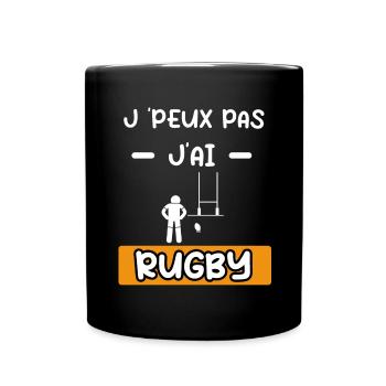 je peux pas j'ai rugby sport cadeau rugby - Mug uni - noir - Devant