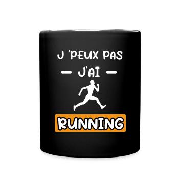 je peux pas j'ai running courir cadeau running - Mug uni - noir - Devant