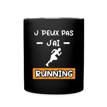 je peux pas j'ai running cadeau running - Mug uni - noir - Devant