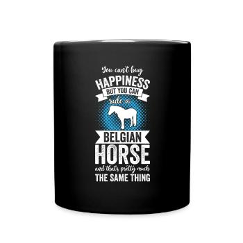 Equitation - Cheval belge - Mug uni - noir - Devant