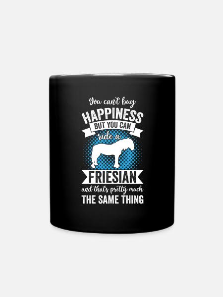 Reiten - Friesisches Pferd - Tasse einfarbig - Schwarz