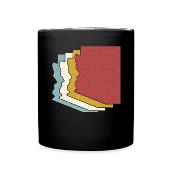 USA-Staat - Vintage Karte Arizona - Tasse einfarbig - Schwarz - Vorne