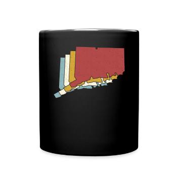 USA State - Vintage Map Connecticut - Full Colour Mug - black - Front