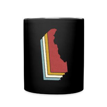 USA State - Vintage Map Delaware - Tasse einfarbig - Schwarz - Vorne