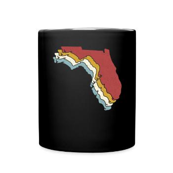 USA State - Vintage Map Florida - Full Colour Mug - black - Front