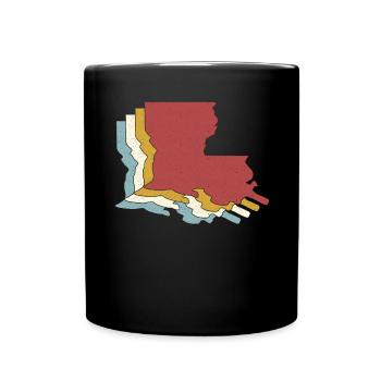 USA State - Vintage Map Louisiana - Full Colour Mug - black - Front