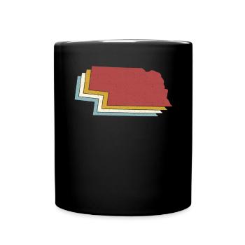 USA State - Vintage Map Nebraska - Full Colour Mug - black - Front