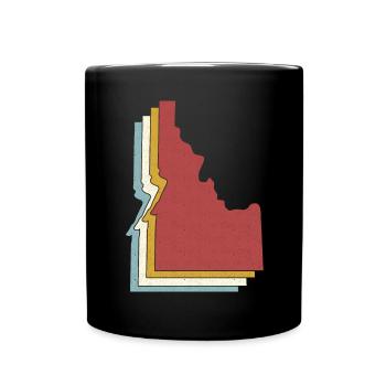 État des États-Unis - Carte vintage Idaho - Mug uni - noir - Devant