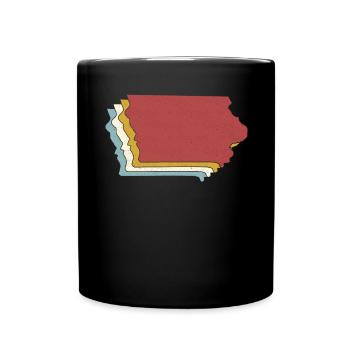 USA State - Vintage Map Iowa - Full Colour Mug - black - Front