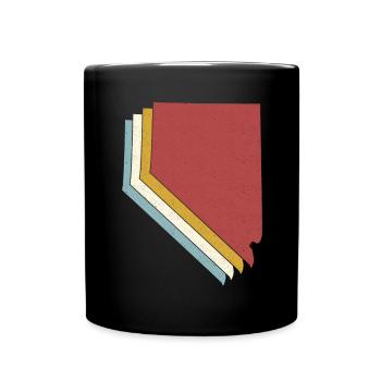 État des États-Unis - Carte vintage Nevada - Mug uni - noir - Devant