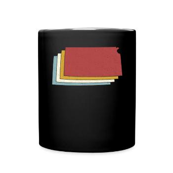 USA State - Vintage Map Kansas - Full Colour Mug - black - Front