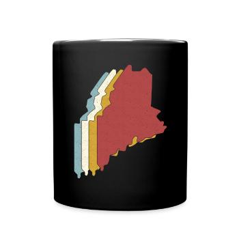 USA State - Vintage Map Maine - Tasse einfarbig - Schwarz - Vorne