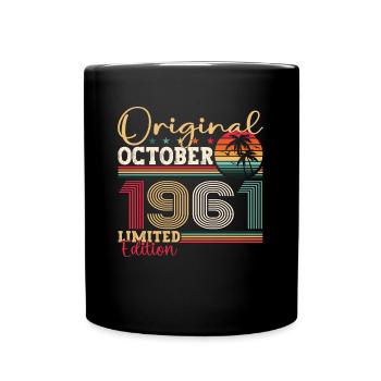 Original October 1961 61st Birthday Gift Cool - Full Colour Mug - black - Front