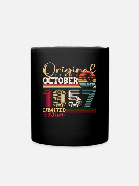 Original Octobre 1957 65th Birthday Gift Cool - Mug uni - noir