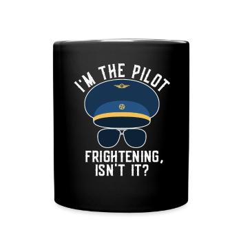 Pilot Flugkapitän Spruch Flugzeug Fliegen - Tasse einfarbig - Schwarz - Vorne