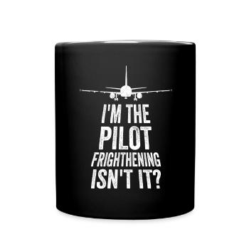 Pilot Flugkapitän Spruch Flugzeug Fliegen - Tasse einfarbig - Schwarz - Vorne