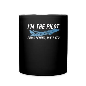 Pilot Flugkapitän Spruch Flugzeug Fliegen - Tasse einfarbig - Schwarz - Vorne