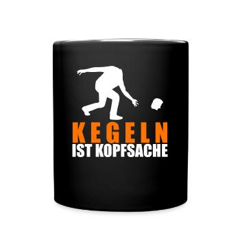 Kegeln Kegelverein Kegelbahn Kegelclub - Tasse einfarbig - Schwarz - Vorne