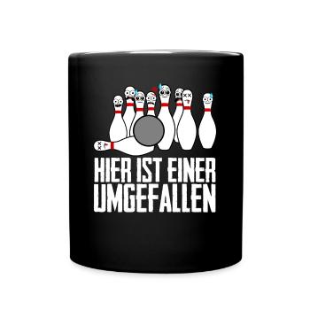 Kegeln Bowling Kegelbahn Kegelverein - Tasse einfarbig - Schwarz - Vorne