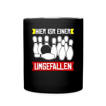 Kegeln Bowling Kegler Kegelverein - Tasse einfarbig - Schwarz - Vorne